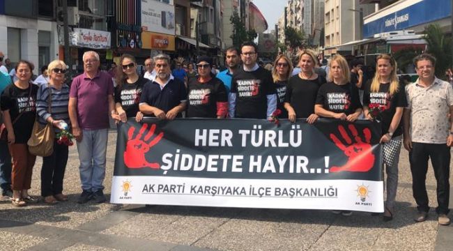 Ak Partililerden kadına şiddete protesto