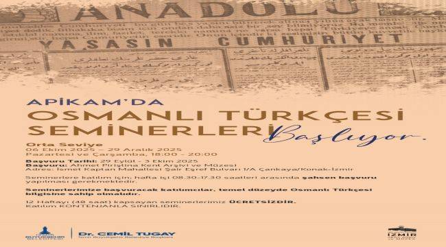 APİKAM’da “Orta Seviye Osmanlı Türkçesi Seminerleri” Başlıyor!